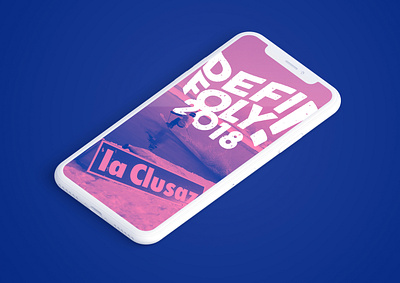 Défi Foly Logo advertising art direction branding corporate identity electric blue event branding flag graphic design graphiste freelance logo mockup pink ski snowboard waterslide