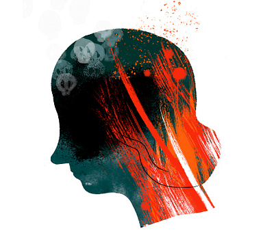 Thoughts escaping digital illustration head illustration mind profile thoughts war