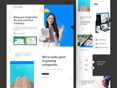Agency Studio Website. agency ailee branding company creative design design service design studio development digital marketing graphic design hompage landingpage popular service design startup studio trending ui ux ui