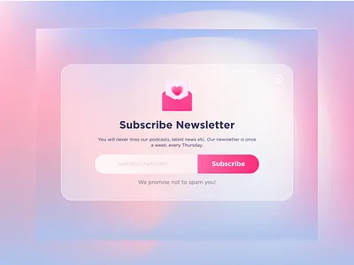 Glassmorphism Style Newsletter Popup advertisement agency branding business design illustration modern newsletter newsletter ui popup subscribe subscribe newsletter subscribe ui ui ui design website