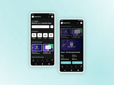 Learnzilla | Online Courses App | UI Design app design ui ux
