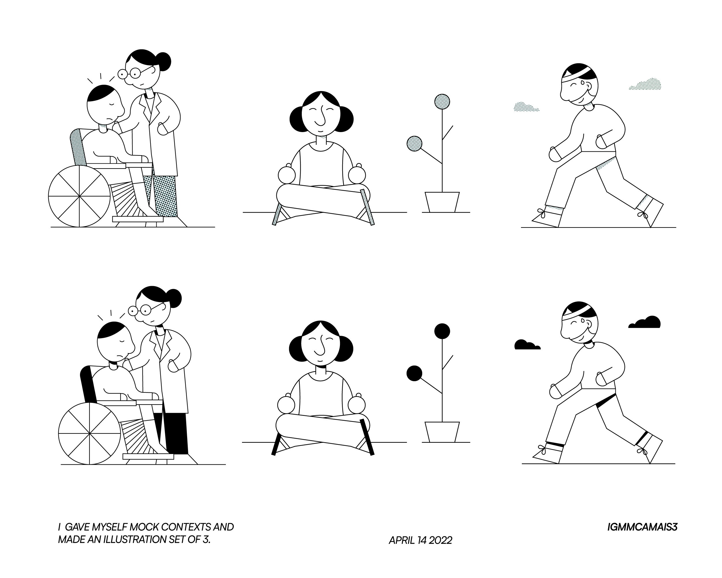 Big Head Big Nose illustration set