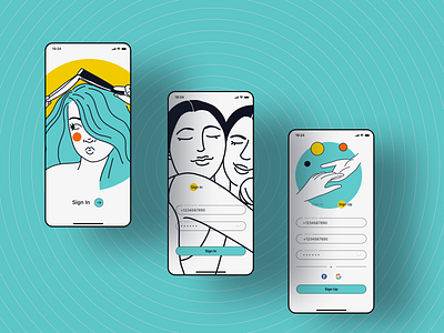 Social media chat Mobile App app design illustration mobile ui ux