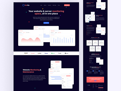 Website Server Monitoring Web Template Design landing page monitoring website psd design sas landing page server website ui uidesign uiux ux uxdesign web server web template web ui web ui design
