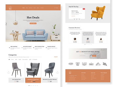 Decorly website landing page design adobexd app branding chair creative dashboard dashboard design decoration design ecommere figma furniture home decoration illustration luxury sofa table tv ui website design