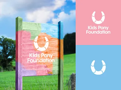 Kids Pony Foundation - Brand Design autsim brand identity branding clean colour design jig saw logo minimal minimalist pieces pony puzzle puzzle piece sign sign post special needs typography wood wooden sign