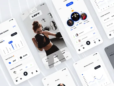 Boxing App app app design boxing branding design fitness illustration mobile ui uiux ux workout