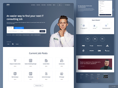 Job Hunting Platform - Web UI/UX Design beautiful design clean design grey color scheme job hunt job hunting ui ux design job portal job portal ui ux design job recruiting job seeking looking for job modern ui design monochrome design recruiting responsive website design saas design ui design ui ux design web design web portal design website design
