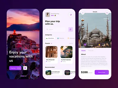 Travel App Design (Free) app app design app ui booking design free freebie holiday leisure ticket ui uiux vacation