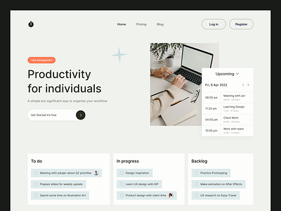 Task Management Landing page animation branding daily task exploration hero section illustration landing page logo management product design task task management time schedule to do list trending typography ui ui design ux design web design