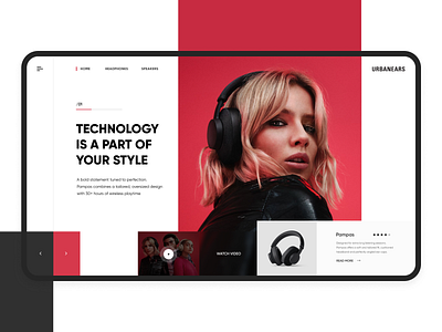 Urbanears Header Concept | Shot for practice concept dailyui design earphones girl header headphones headset hero music product redesign sound speaker ui urbanears web web design