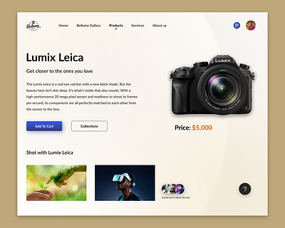 Lumix leica Ui Product page design ui web