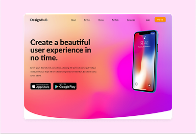 Landing page design ui web