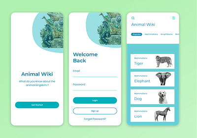 Animal Wiki App design ui