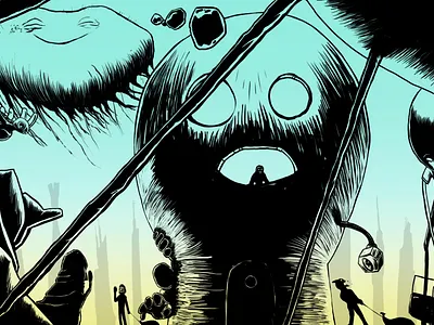 High Contrast Ukraine Inspired Colors alien highcontrast illustration line linedetail ukraine world