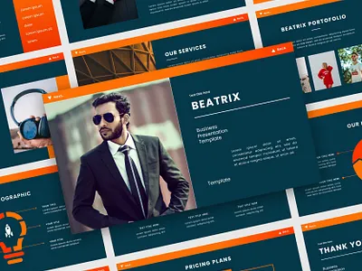 Beatrix - Business PowerPoint Template branding design google graphic design keynote layout powerpoint presentation slide slides ui ux