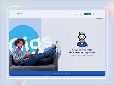 Flexigigs - Freelancing Platform Website 3d animation branding dark ui design ecommerce free ui kit freelance george samuel graphic design illustration interaction landing page logo motion graphics people ui upwork