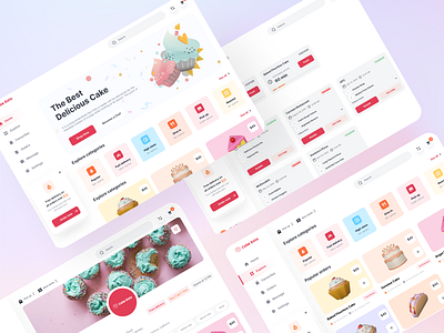 Cake Eats - Cake Shop Website & Admin Panel UI Design 3d 3d illustration admin panel cake delivery cakeshop food dashboard food shop landing page saas saas product shop ui ui ux design web portal website design