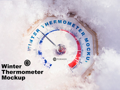 Winter Thermometer Mockup