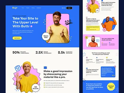 Buttr - website tracking landing page color header landing page saas saas landing page tracking ui ui ux ui design ux uxdesign visual design web design web header web ui website website tracking