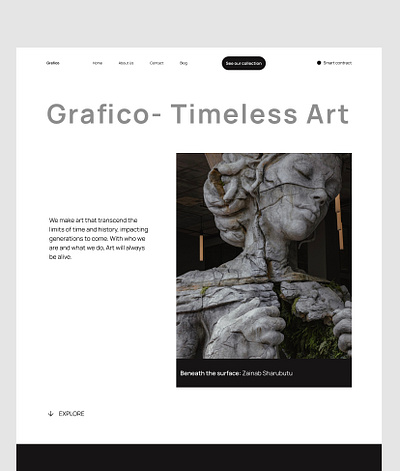 Art website for an art gallery design ui ux