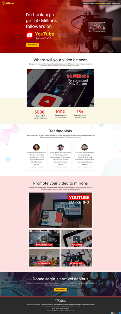 YouTube Channel Marketing branding community followers graphic design marketing promotion reach subscriber plus ui videos website template youtube channel