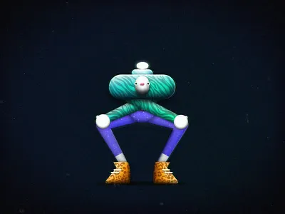 D.A.N.C.E animation animation 2d character charlestone dance design gradient illustration illustrator loop motion design motion graphic quirky rig texture