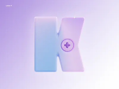 Letter K 36daysoftype 3d design gradient illustration letter letters typedesign