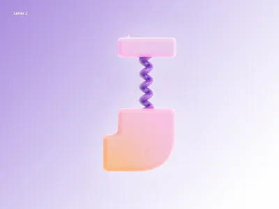Letter J 36daysoftype 3d gradient graphic design illustration letter letterj letters redshift