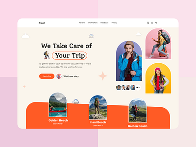 Travel Header Design adventure boat clean design header home page landing page design minimal outdoors tourism tourist travel travel agency travel guide trip trip planner ui design ux design vacation web design