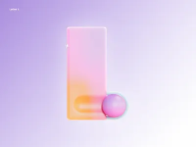 Letter L 36daysoftype 3d after effect gradient graphic design l letterl letters redshift typedesign
