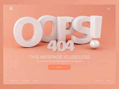 DailyUI challenge - 008 - 404 page 008 404 404 error branding daily ui 008 daily ui challenge dailyui dailyui 404 design graphic design illustration ui ux web design webdesign webpage