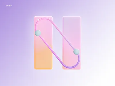 Letter N 36daysoftype 3d design gradient graphic design lettern letters n redshift typedesign