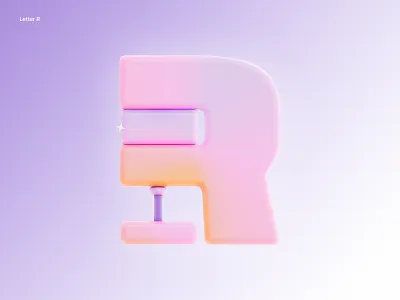 Letter R 36daysoftype 3d design gradient graphic design letterr letters r redshift typedesign