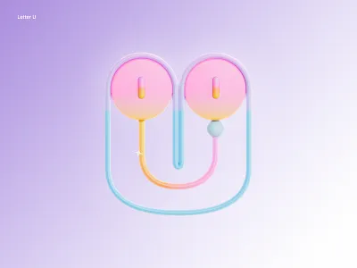 Letter U 36daysoftype 3d design gradient graphic design letters letteru redshift typedesign u