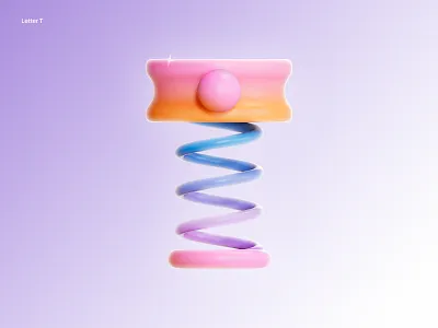 Letter T 36daysoftype 3d design gradient graphic design letters lettert t typedesign