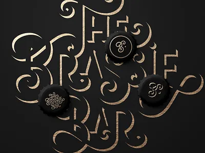 The Brassie Bar corporate identity art direction bar identity blackwhite branding corporate identity design gold gold foil graphic design graphiste freelance lettering logo typography vintage