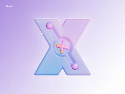 Letter X 36daysoftype 3d design gradient graphic design letters letterx redshift typedesign x