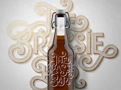 The Brassie Bar logo concept art direction bar beer branding corporate identity font gold graphic design graphiste freelance identity lettering logo typography vintage