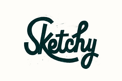 Sketchy Hand Lettering cream dark green green lettering logo procreate sketch sketchy type typography word sketchy