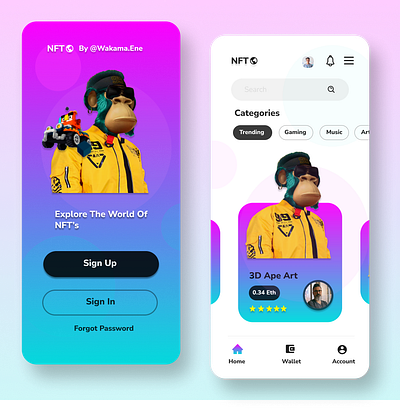 NFT Conceptual Art by Wakama Ene 3d app branding design graphic design illustration logo nft typography ui ux vector