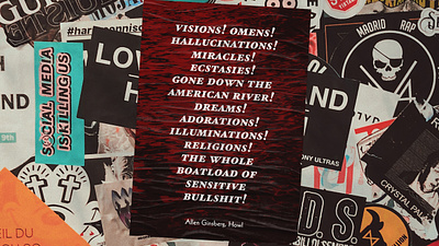 Allen Ginsberg Poster design graphic design grunge mockup poster writer