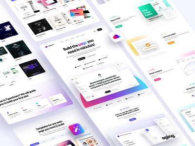 Typedream Landing Page Redesign colorful editor fun landing page no code rainbow redesign typedream website