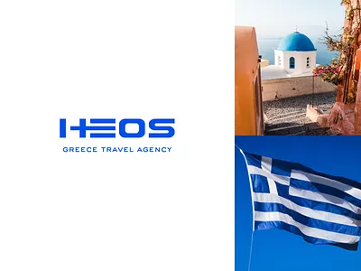 Heos - Brand Concept agency blue blue logo blue travel brand brand flag branding flag flag logo greece greek color greek logo logo logotype logotype trend minimal minimal logo travel travel logo vector