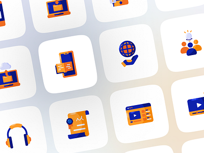 Online Learning Icon Illustration - Education Icon Set 2d illustration brand design brand identity color colorful eductaion flat icon flat illustration icon icon design icon pack iconography illustration line art logo online learning study app ui ux vector illustration