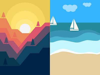 Mountain/Sea 2d illustration art artwork color creative design designer digital art figma figma design figma designer figmadesign freelancer illustration illustrations