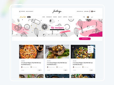 Fustany Fashion and Lifestyle Website - Recipes 3d animation branding dark ui design ecommerce fashion free ui kit fustany george samuel graphic design horoscope illustration interaction landing page lifestyle logo motion graphics recipes ui