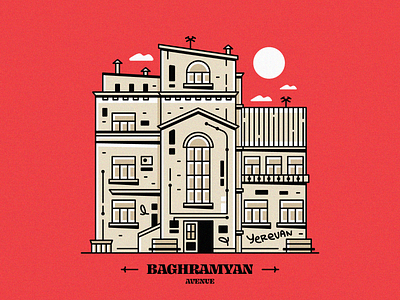 Baghramyan Avenue ~ Yerevan adobe illustrator architecture armenia baghramyan avenue building cometoarmenia cometoyerevan design graphicdesign illustration lineart old buildings street vector vectorart yerevan yerevan city