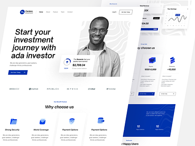 Investment Landing Page crypto crypto design crypto landing cryptocurrency design finance web financial home page investment investor landing landing design landing page ui ux web web design web landing website website design