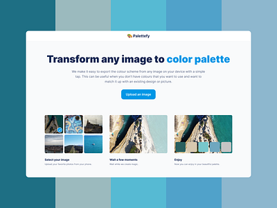 Palettefy - Website Hero Section design hero hero section palette section transformation ui ux web